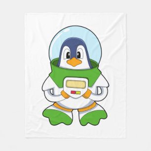 Penguin als astronaut met kostuum fleece deken