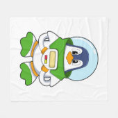 Penguin als astronaut met kostuum fleece deken (Voorkant (Horizontaal))