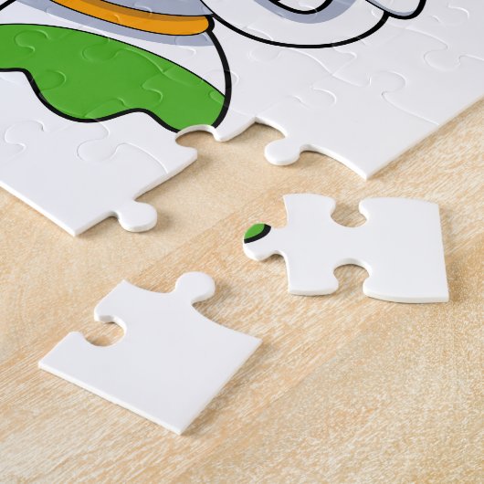 Penguin als astronaut met kostuum legpuzzel (Zijkant)