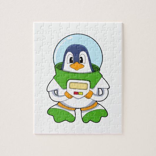 Penguin als astronaut met kostuum legpuzzel (Verticaal)