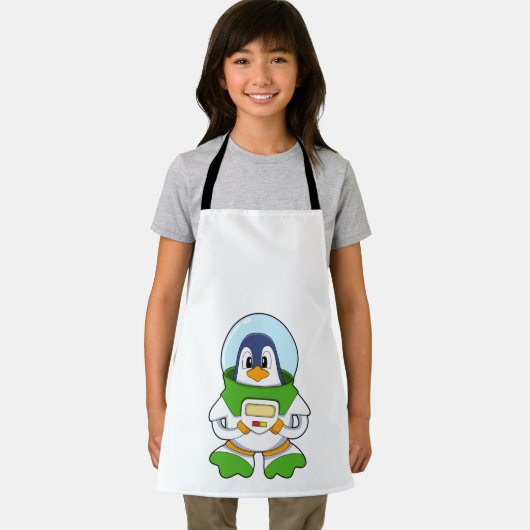 Penguin als astronaut met kostuum schort (Insitu)