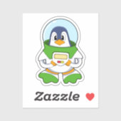 Penguin als astronaut met kostuum sticker (Vel)