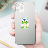 Penguin als astronaut met kostuum sticker (Telefoon)