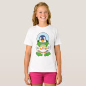 Penguin als astronaut met kostuum t-shirt (Voorkant volledig)