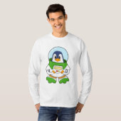 Penguin als astronaut met kostuum t-shirt (Voorkant volledig)