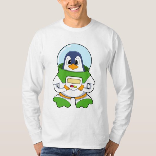 Penguin als astronaut met kostuum t-shirt (Voorkant)