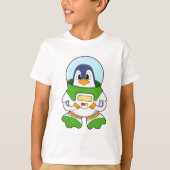 Penguin als astronaut met kostuum t-shirt (Voorkant)