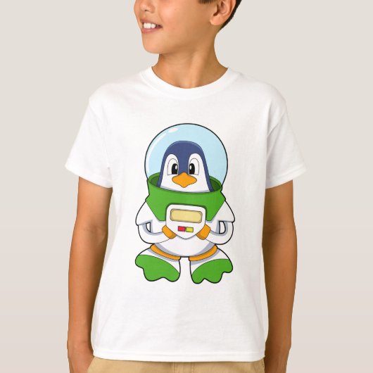 Penguin als astronaut met kostuum t-shirt (Voorkant)