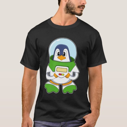 Penguin als astronaut met kostuum t-shirt (Voorkant)