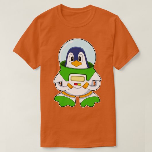 Penguin als astronaut met kostuum t-shirt (Design voorkant)