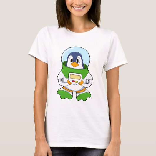 Penguin als astronaut met kostuum t-shirt (Voorkant)