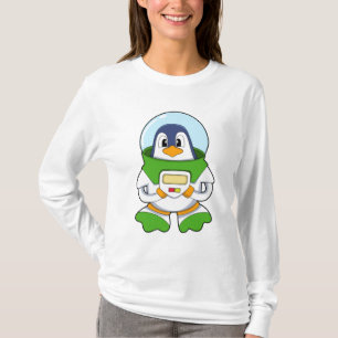 Penguin als astronaut met kostuum t-shirt