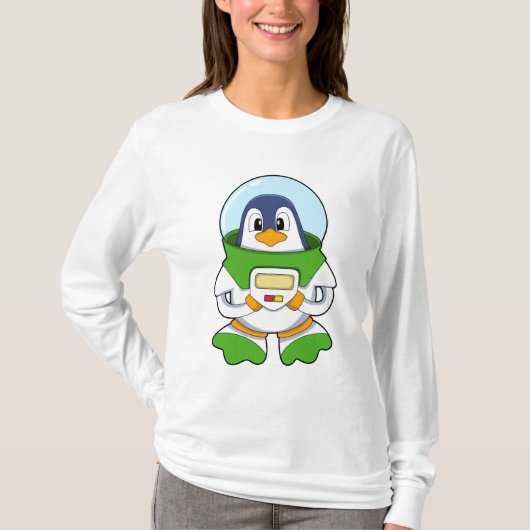Penguin als astronaut met kostuum t-shirt (Voorkant)