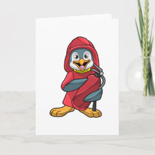 Penguin als brandblusser met brandblusapparaat kaart