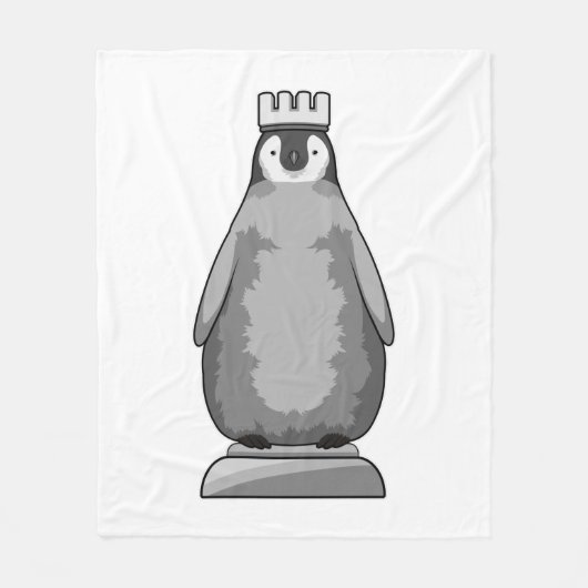 Penguin als Chess-stukje King Fleece Deken (Voorkant)