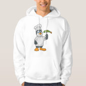 Penguin als Cook met schort voor vis en koken Hoodie (Voorkant)