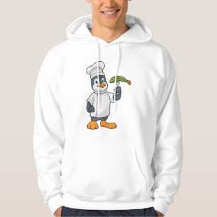 Penguin als Cook met schort voor vis en koken Hoodie
