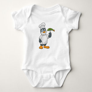 Penguin als Cook met schort voor vis en koken Romper