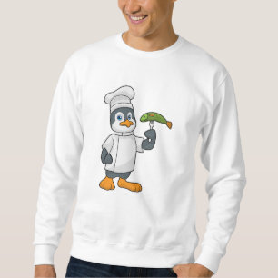 Penguin als Cook met schort voor vis en koken Trui