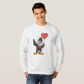 Penguin als Groom met Heart Ballon T-shirt (Voorkant volledig)
