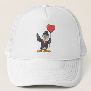 Penguin als Groom met Heart Ballon Trucker Pet