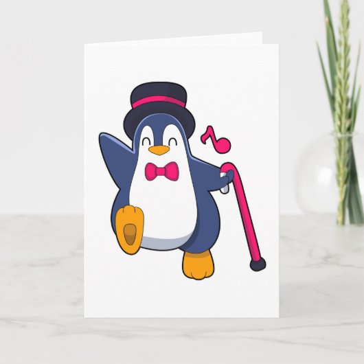 Penguin als Groom met Stropdas Kaart (Voorkant)