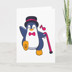 Penguin als Groom met Stropdas Kaart