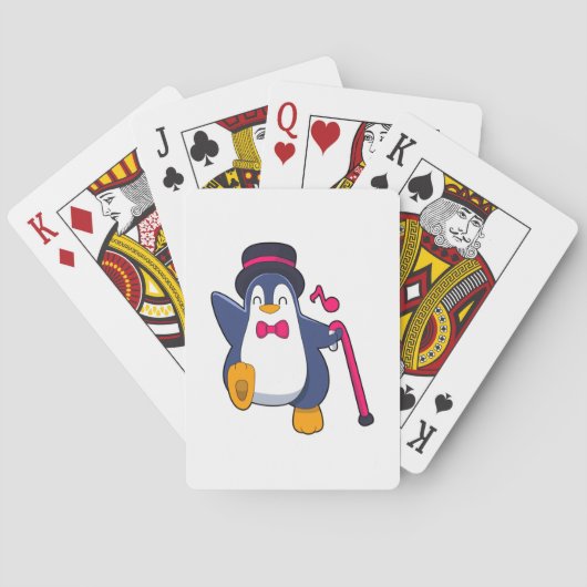 Penguin als Groom met Stropdas Pokerkaarten (Achterkant)