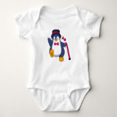 Penguin als Groom met Stropdas Romper (Voorkant)