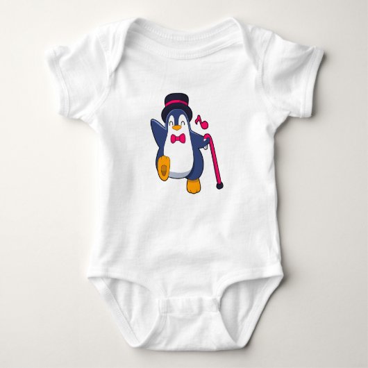Penguin als Groom met Stropdas Romper (Voorkant)