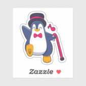 Penguin als Groom met Stropdas Sticker (Vel)