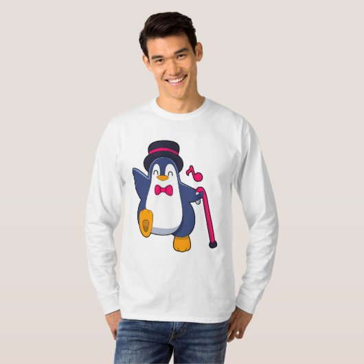 Penguin als Groom met Stropdas T-shirt (Voorkant volledig)