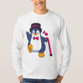 Penguin als Groom met Stropdas T-shirt (Voorkant)