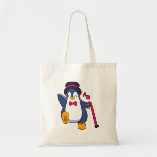 Penguin als Groom met Stropdas Tote Bag