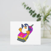 Penguin als hairdresser met Razor Briefkaart (Staand voorkant)