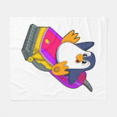 Penguin als hairdresser met Razor Fleece Deken (Voorkant (Horizontaal))