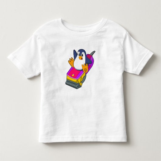 Penguin als hairdresser met Razor Kinder Shirts (Voorkant)