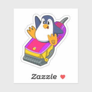 Penguin als hairdresser met Razor Sticker