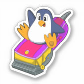 Penguin als hairdresser met Razor Sticker (Voorkant)