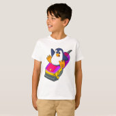 Penguin als hairdresser met Razor T-shirt (Voorkant volledig)