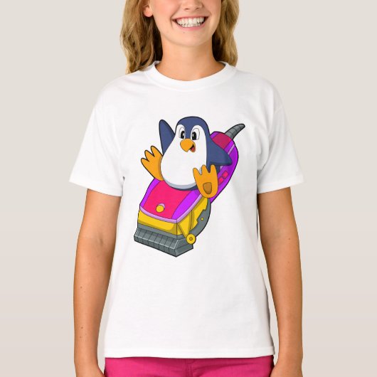 Penguin als hairdresser met Razor T-shirt (Voorkant)