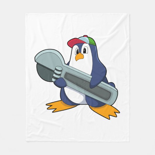 Penguin als Mechaic met Tool Fleece Deken (Voorkant)