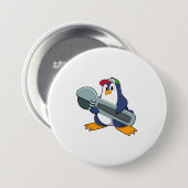 Penguin als Mechaic met Tool Ronde Button 7,6 Cm (Voorkant /achterkant)