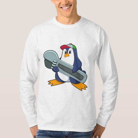 Penguin als Mechaic met Tool T-shirt (Voorkant)