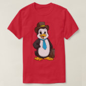 Penguin als ondernemer met briefcase t-shirt (Design voorkant)