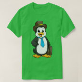 Penguin als ondernemer met briefcase t-shirt (Design voorkant)