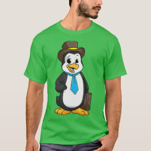Penguin als ondernemer met briefcase t-shirt