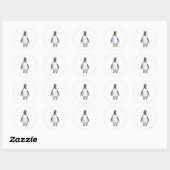 Penguin als Sailor met Pet Ronde Sticker (Vel)
