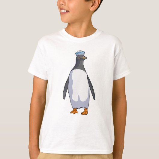 Penguin als Sailor met Pet T-shirt (Voorkant)