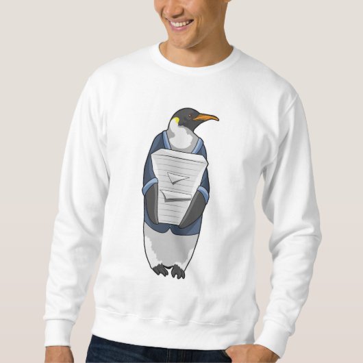Penguin als secretaris met papier trui (Voorkant)